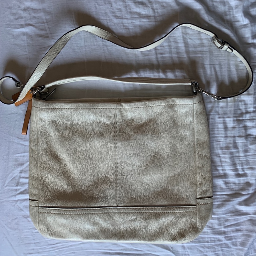 Coach white leather purse